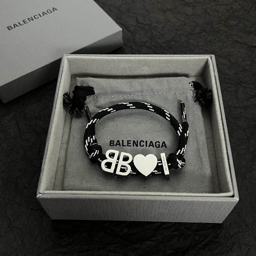 Balenciaga I <3 BB Bracelet In Black  - EUR FASHION