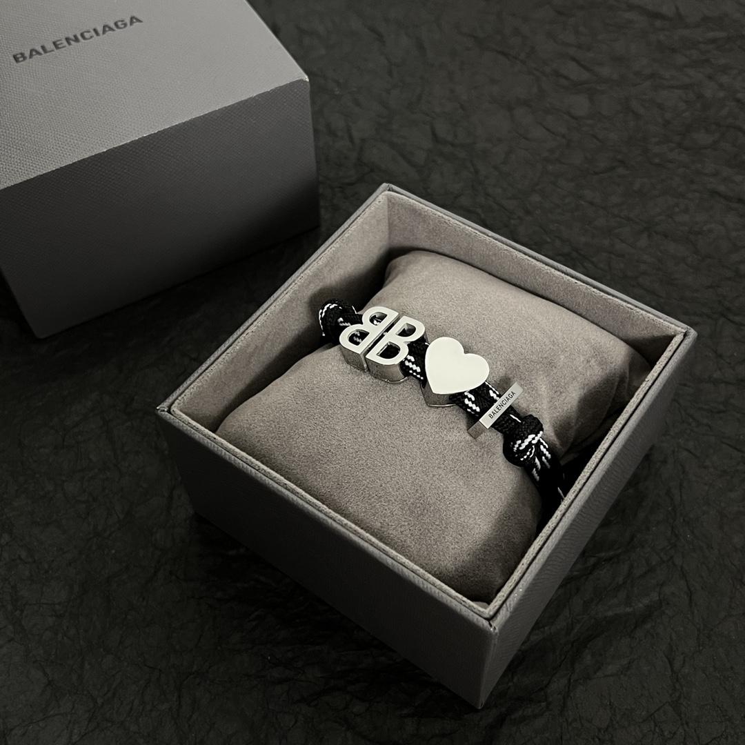 Balenciaga I <3 BB Bracelet In Black  - EUR FASHION