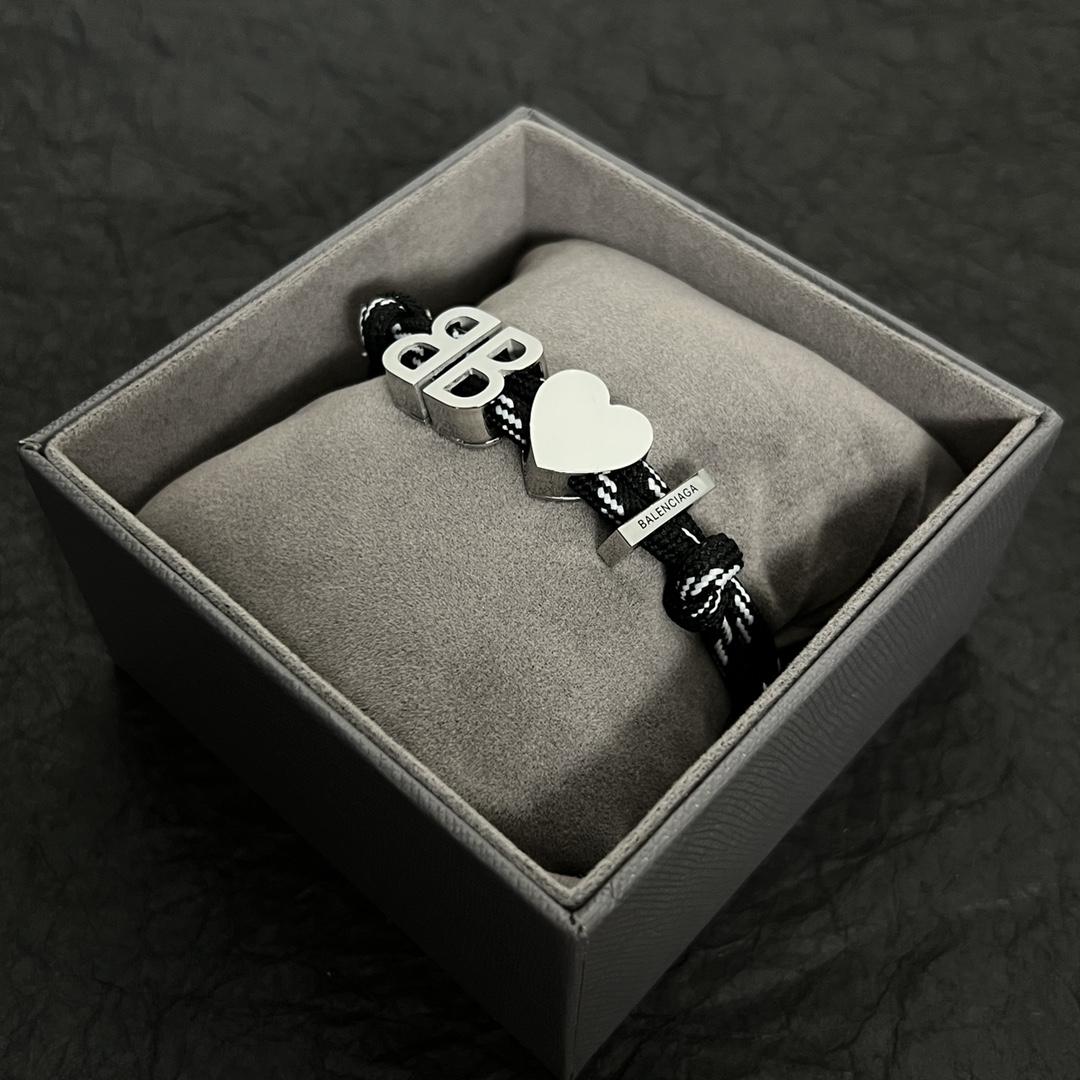 Balenciaga I <3 BB Bracelet In Black  - EUR FASHION