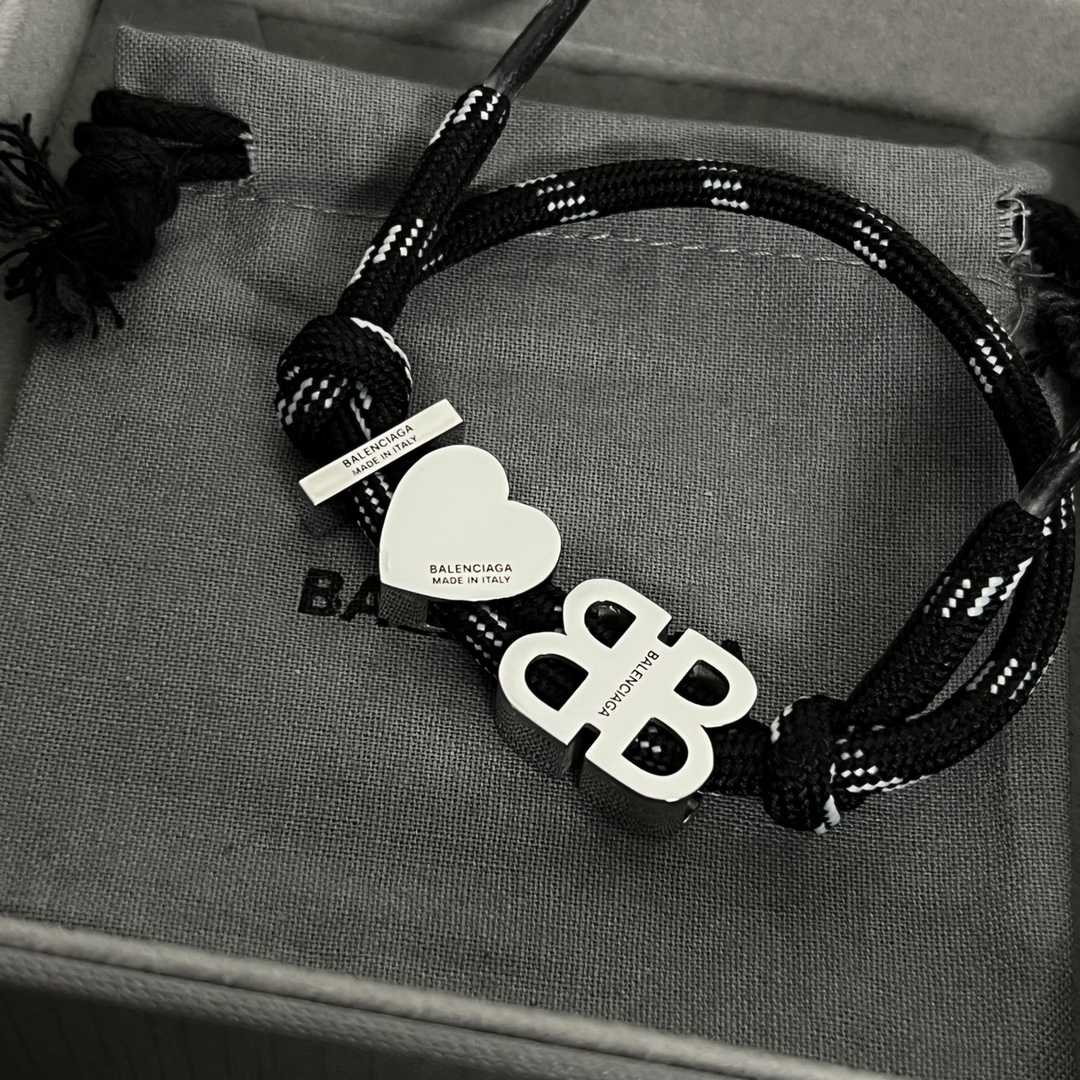 Balenciaga I <3 BB Bracelet In Black  - EUR FASHION