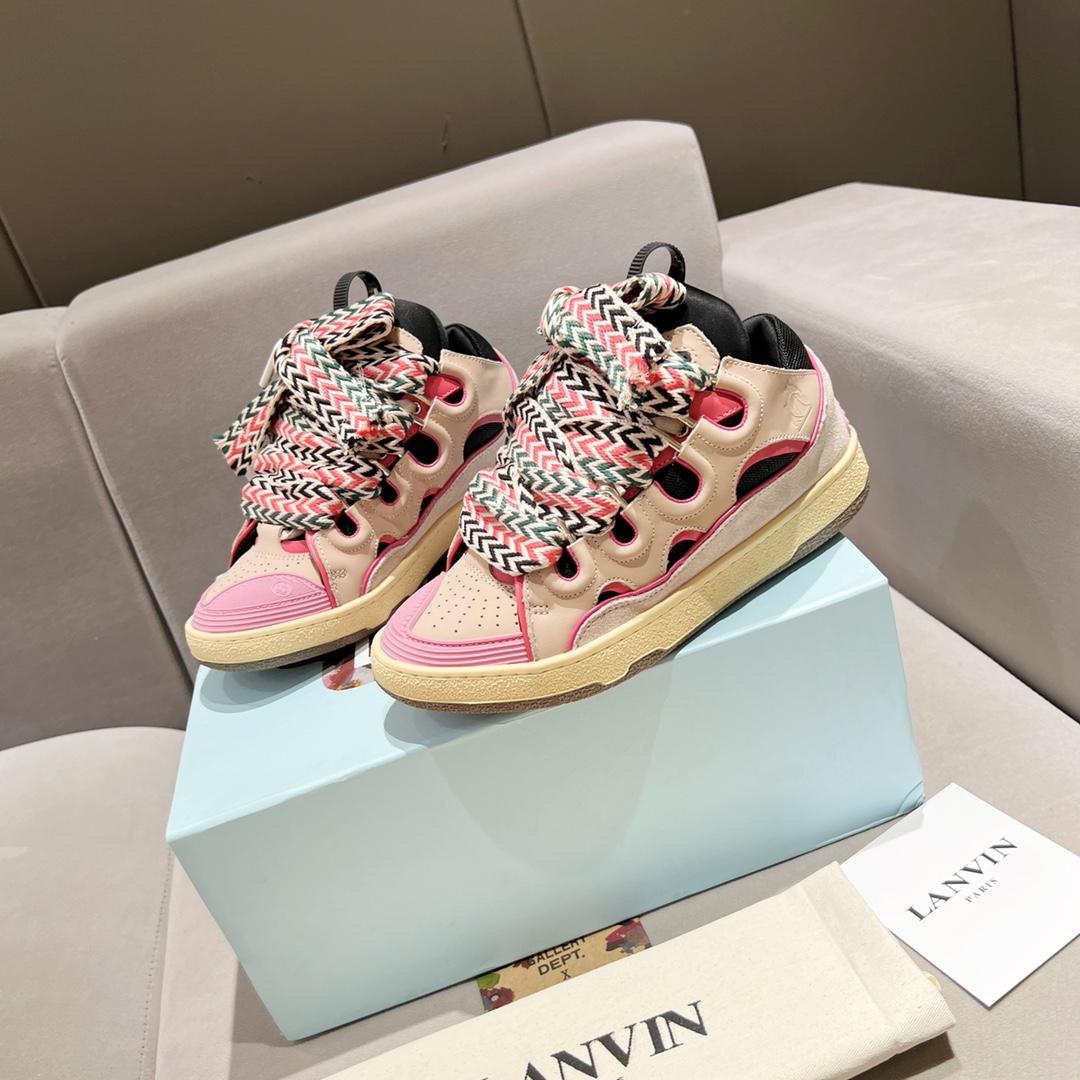 Lanvin Curb Lace Up Sneakers - EUR FASHION