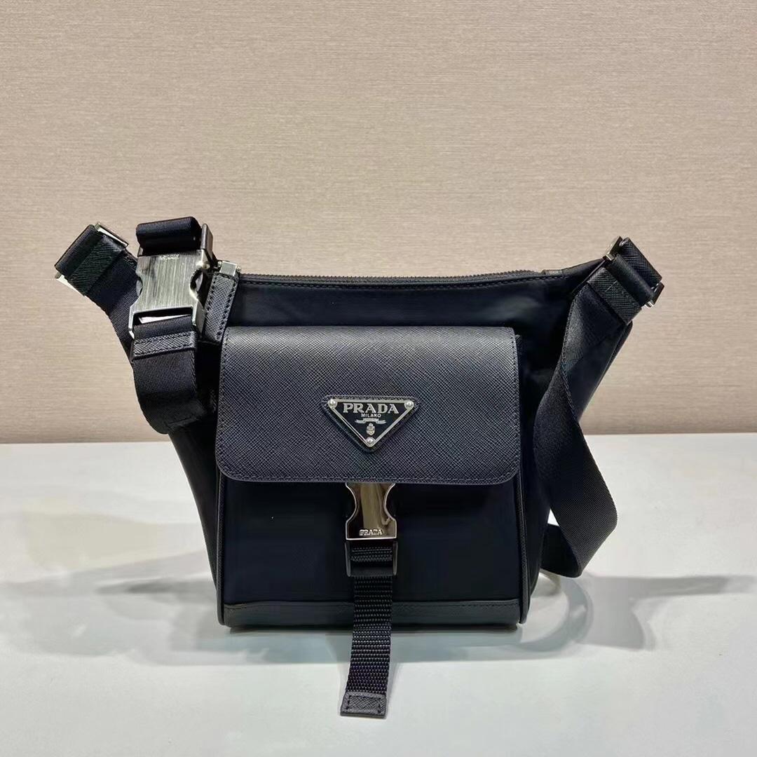 Prada Re-Nylon and Saffiano Leather Shoulder Bag - EUR FASHION