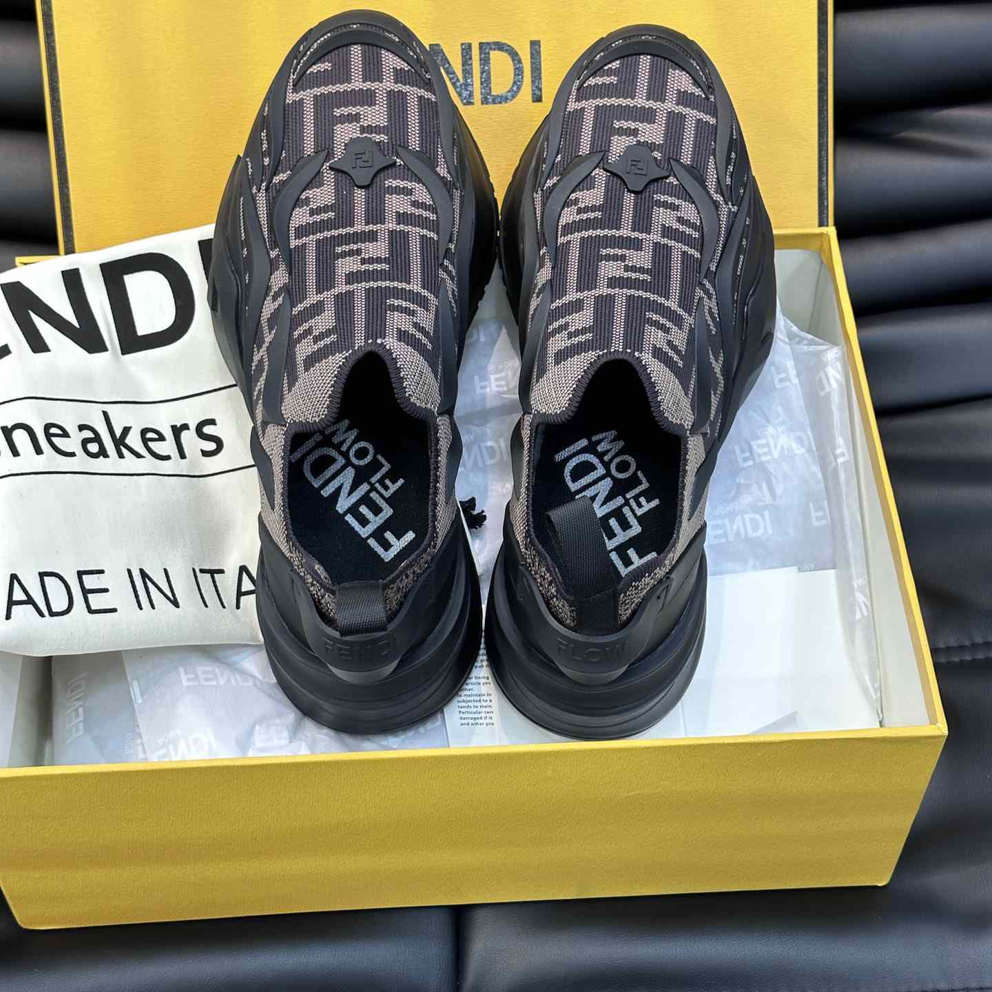 Fendi Flow Brown Mesh Running Sneakers - EUR FASHION