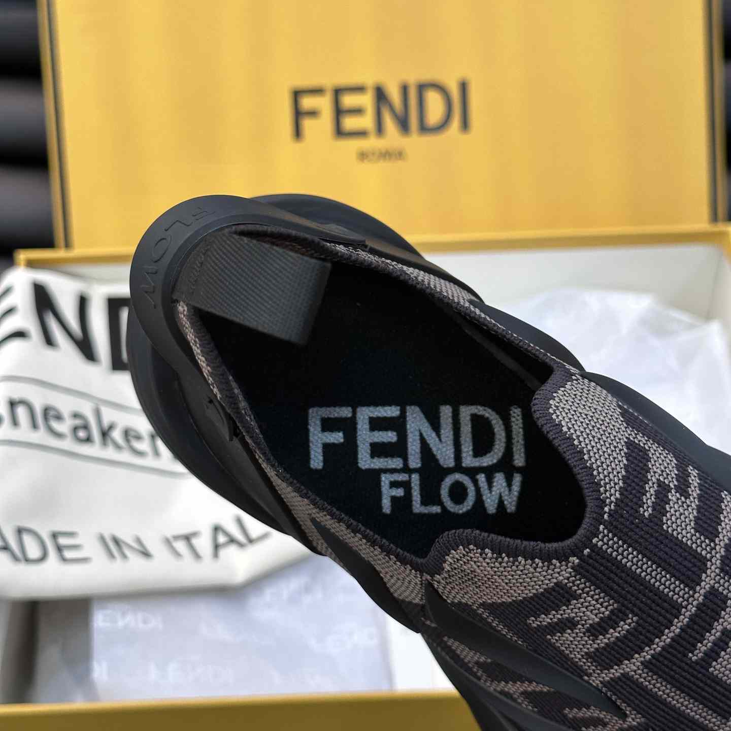 Fendi Flow Brown Mesh Running Sneakers - EUR FASHION