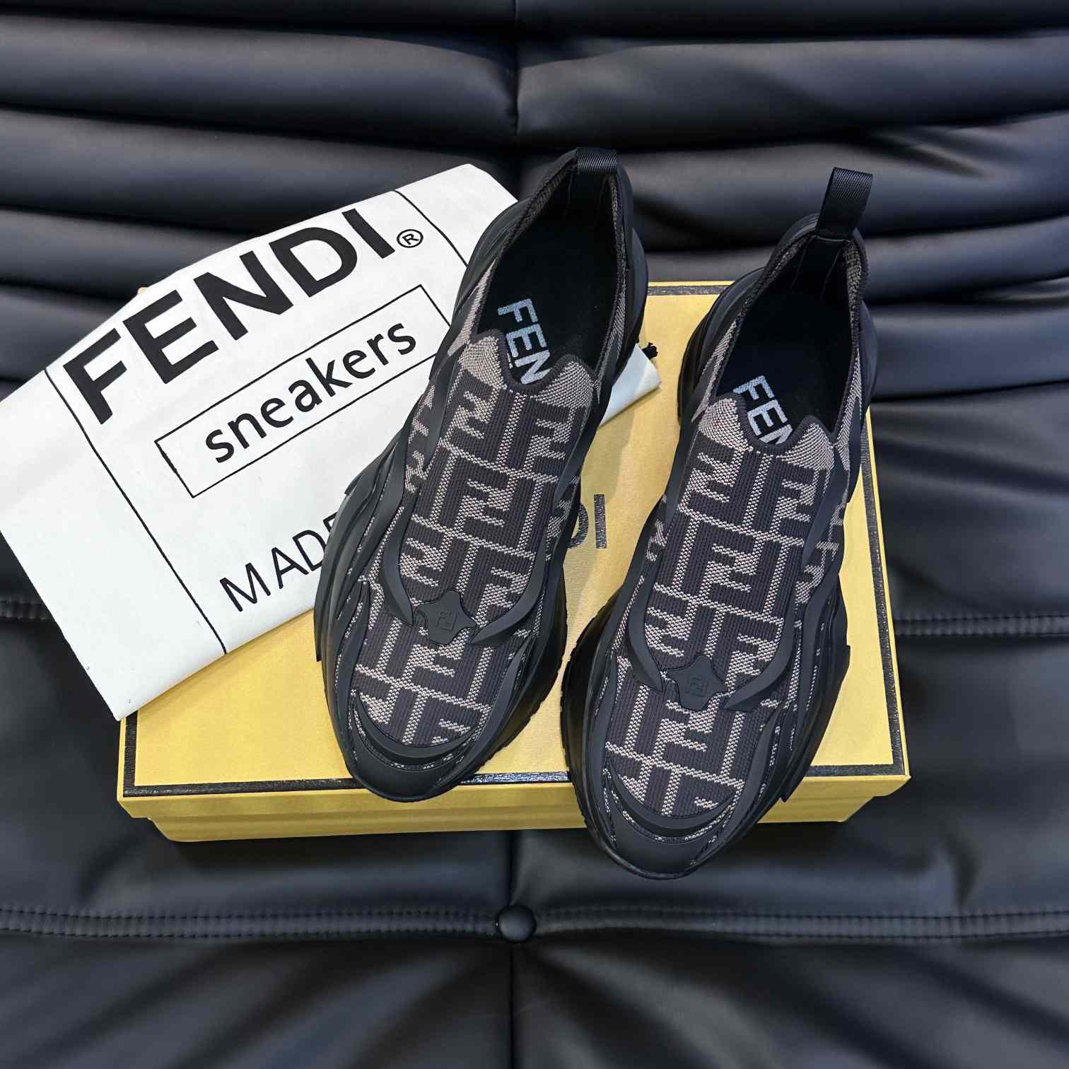 Fendi Flow Brown Mesh Running Sneakers - EUR FASHION