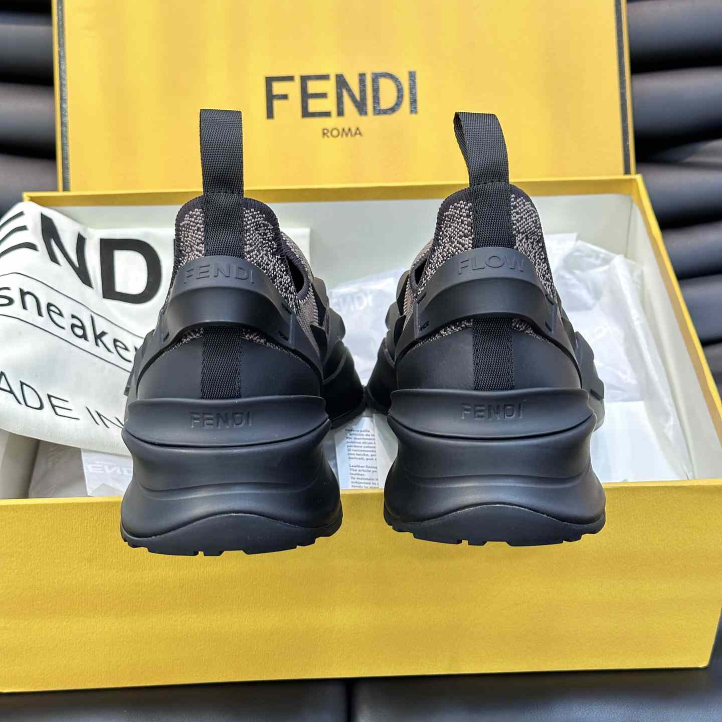 Fendi Flow Brown Mesh Running Sneakers - EUR FASHION