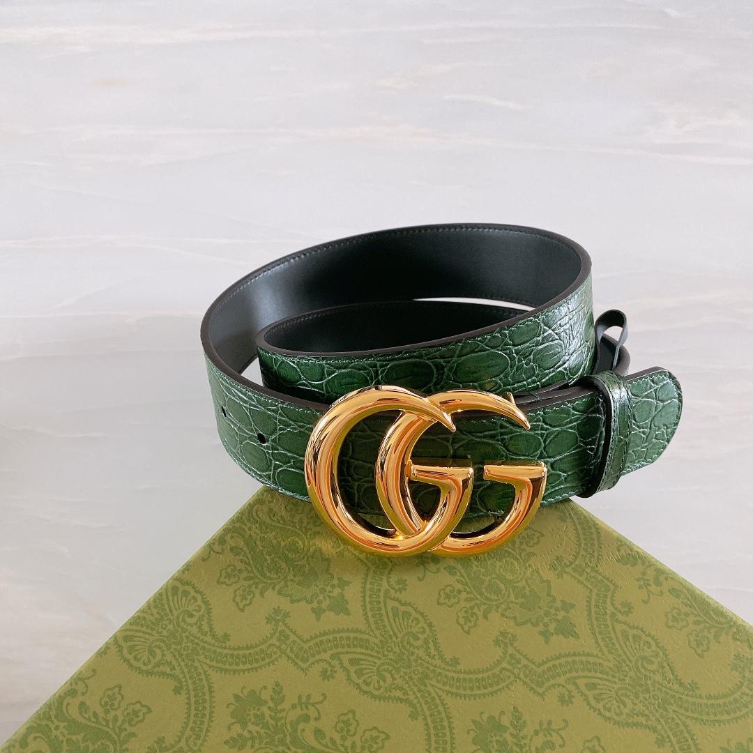 Gucci GG Marmont Caiman belt With Shiny Buckle - EUR FASHION