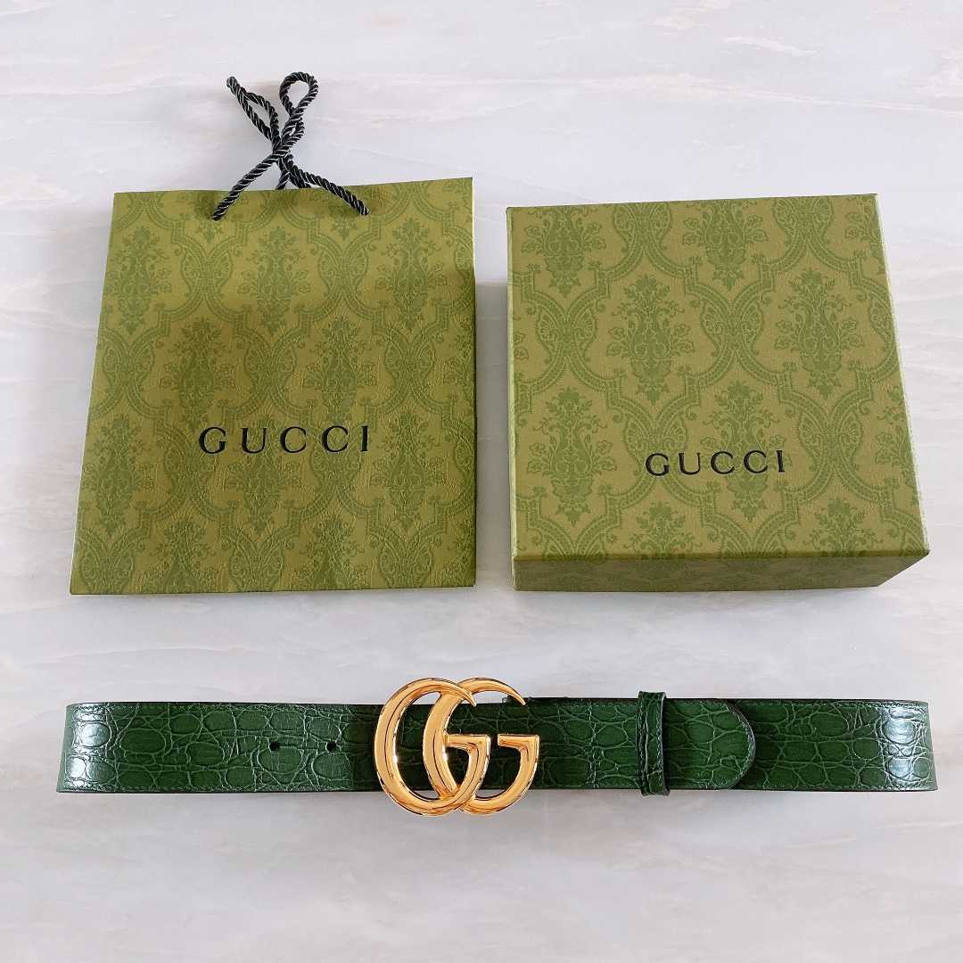 Gucci GG Marmont Caiman belt With Shiny Buckle - EUR FASHION