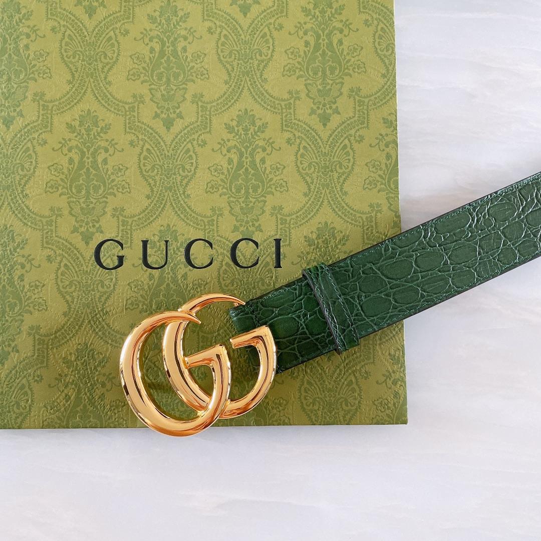 Gucci GG Marmont Caiman belt With Shiny Buckle - EUR FASHION