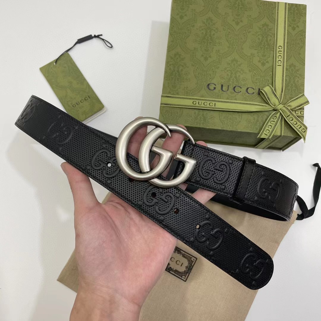 Gucci Leather Belt With Maxi GG - EUR FASHION