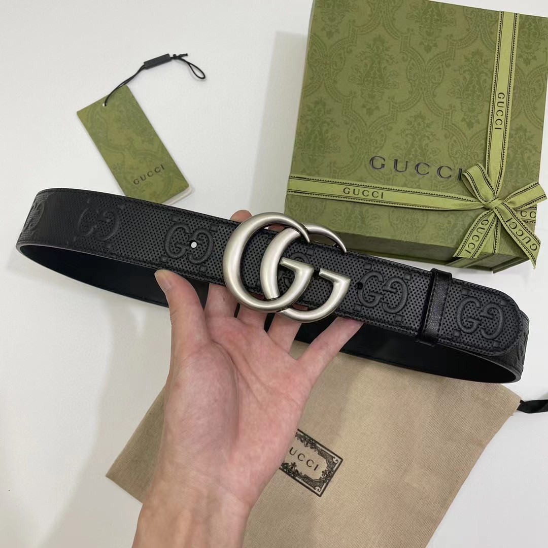 Gucci Leather Belt With Maxi GG - EUR FASHION