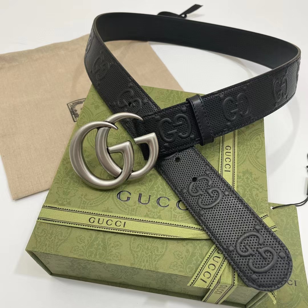 Gucci Leather Belt With Maxi GG - EUR FASHION