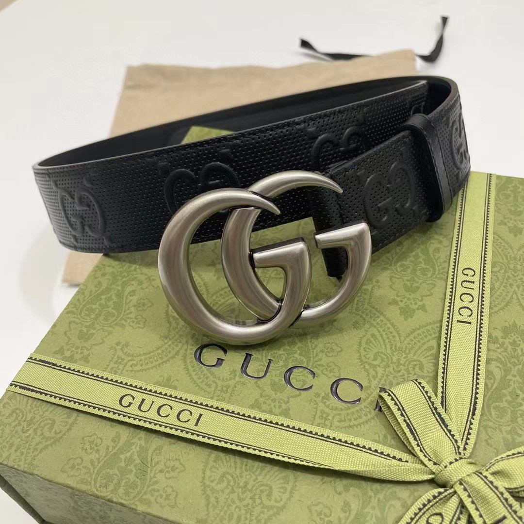 Gucci Leather Belt With Maxi GG - EUR FASHION