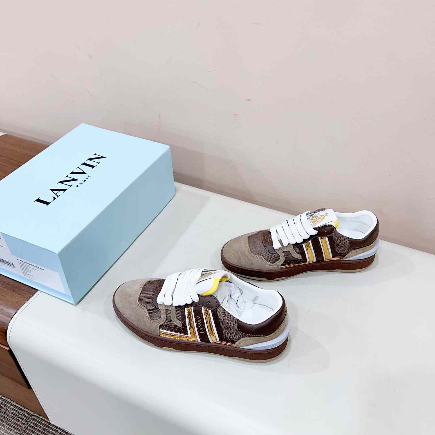 Lanvin Leather Low-top Clay Sneakers - EUR FASHION