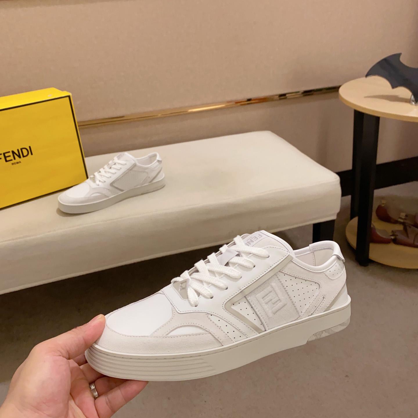 Fendi Step White Leather Low-tops Sneakers - EUR FASHION