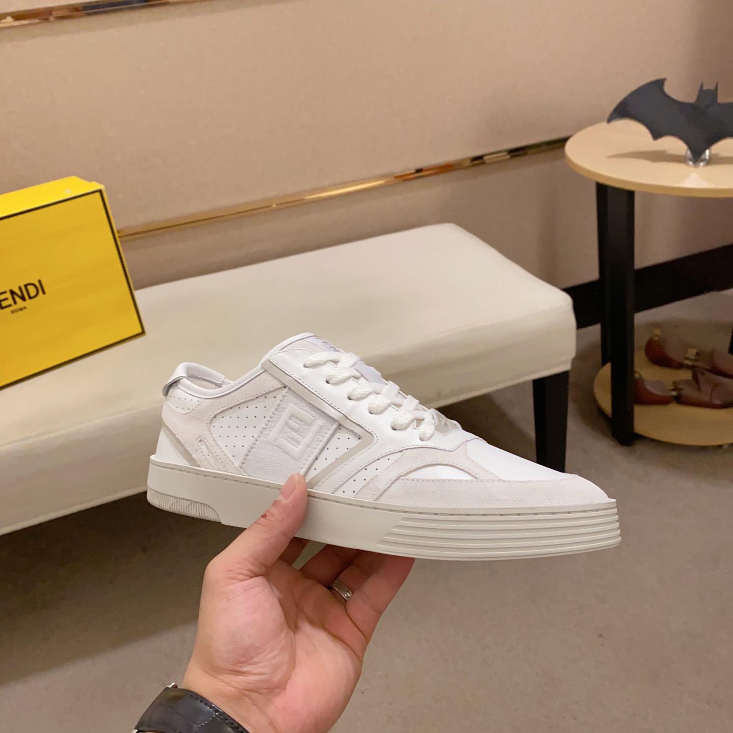 Fendi Step White Leather Low-tops Sneakers - EUR FASHION