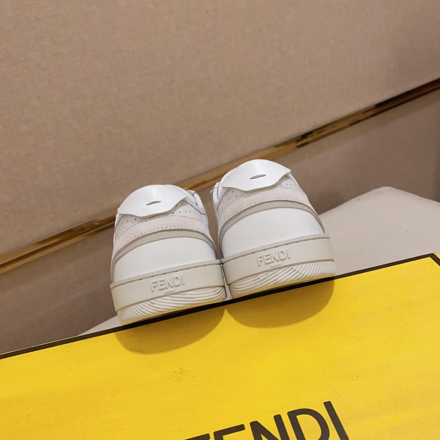 Fendi Step White Leather Low-tops Sneakers - EUR FASHION