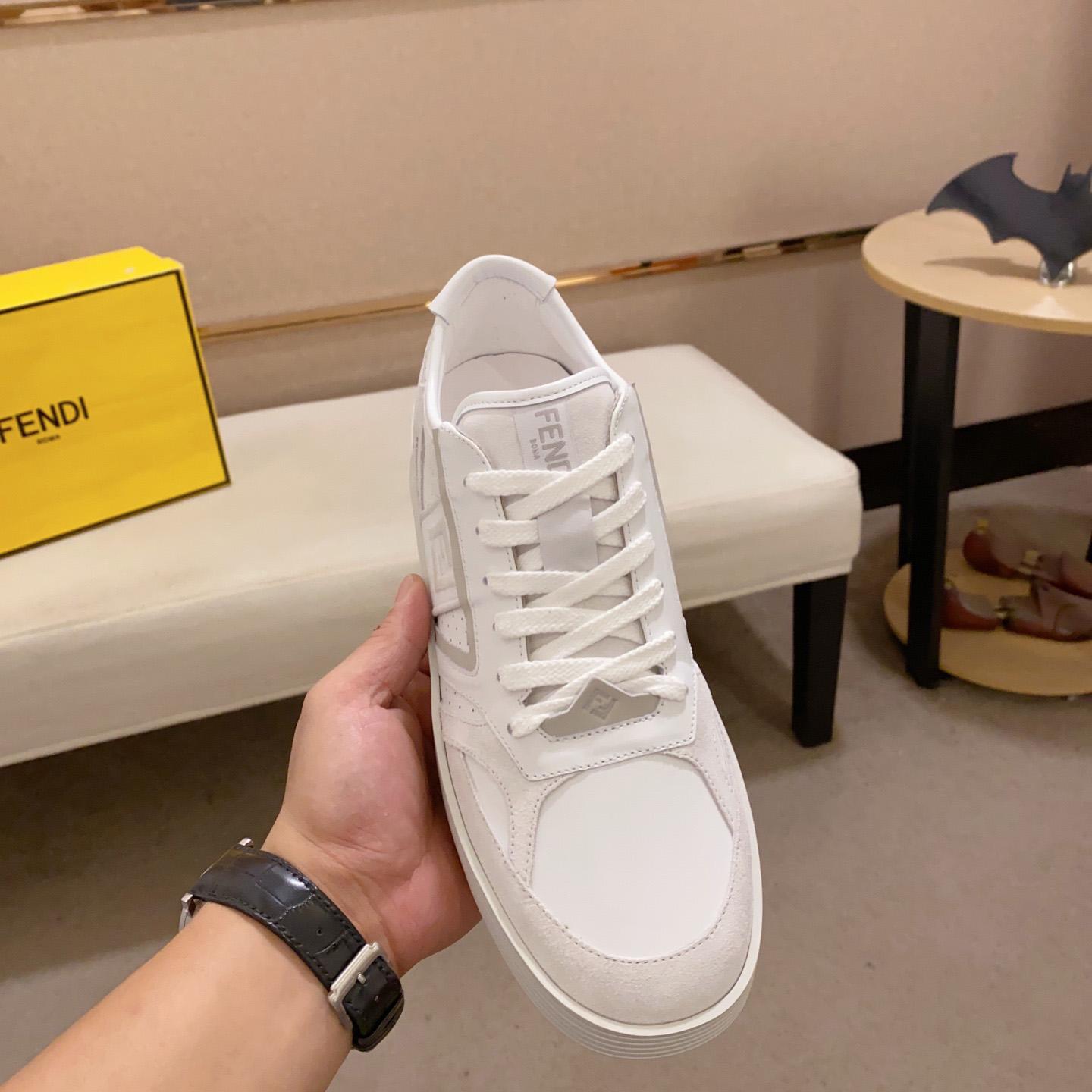 Fendi Step White Leather Low-tops Sneakers - EUR FASHION