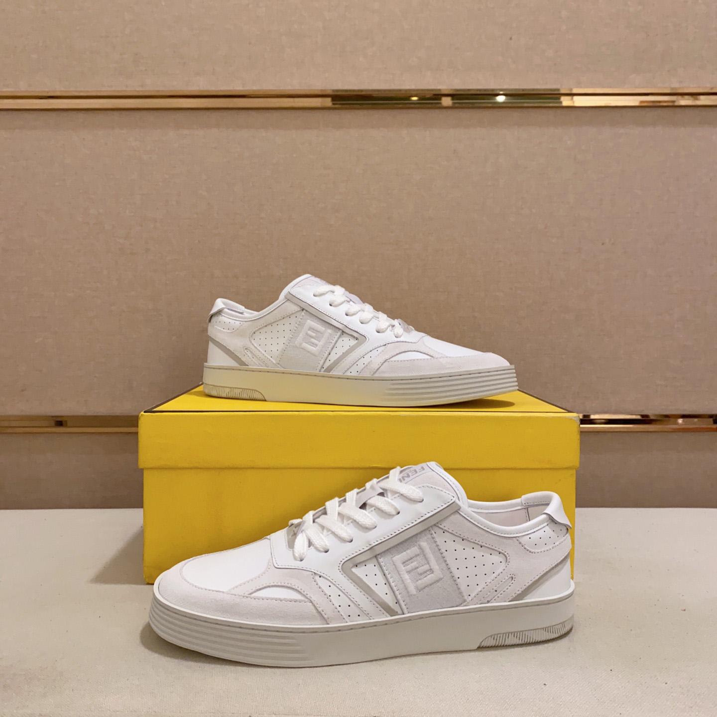 Fendi Step White Leather Low-tops Sneakers - EUR FASHION