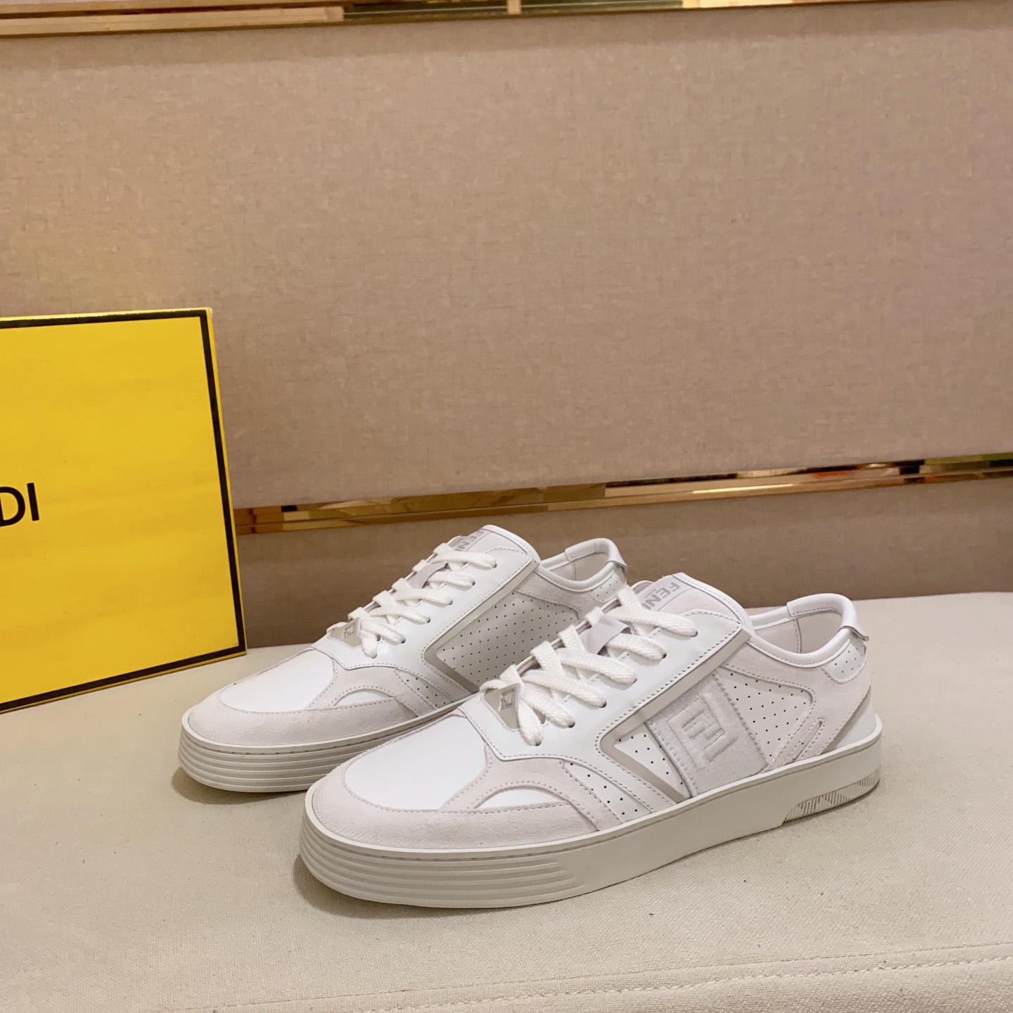 Fendi Step White Leather Low-tops Sneakers - EUR FASHION