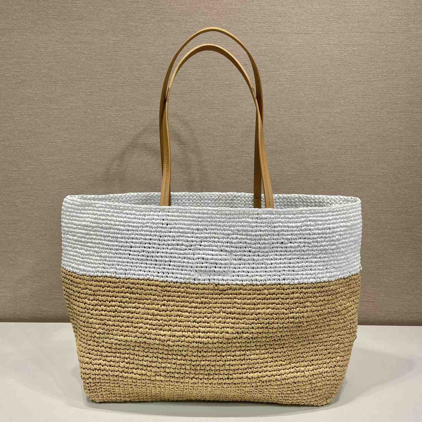 Prada Raffia And Leather Tote Bag - EUR FASHION