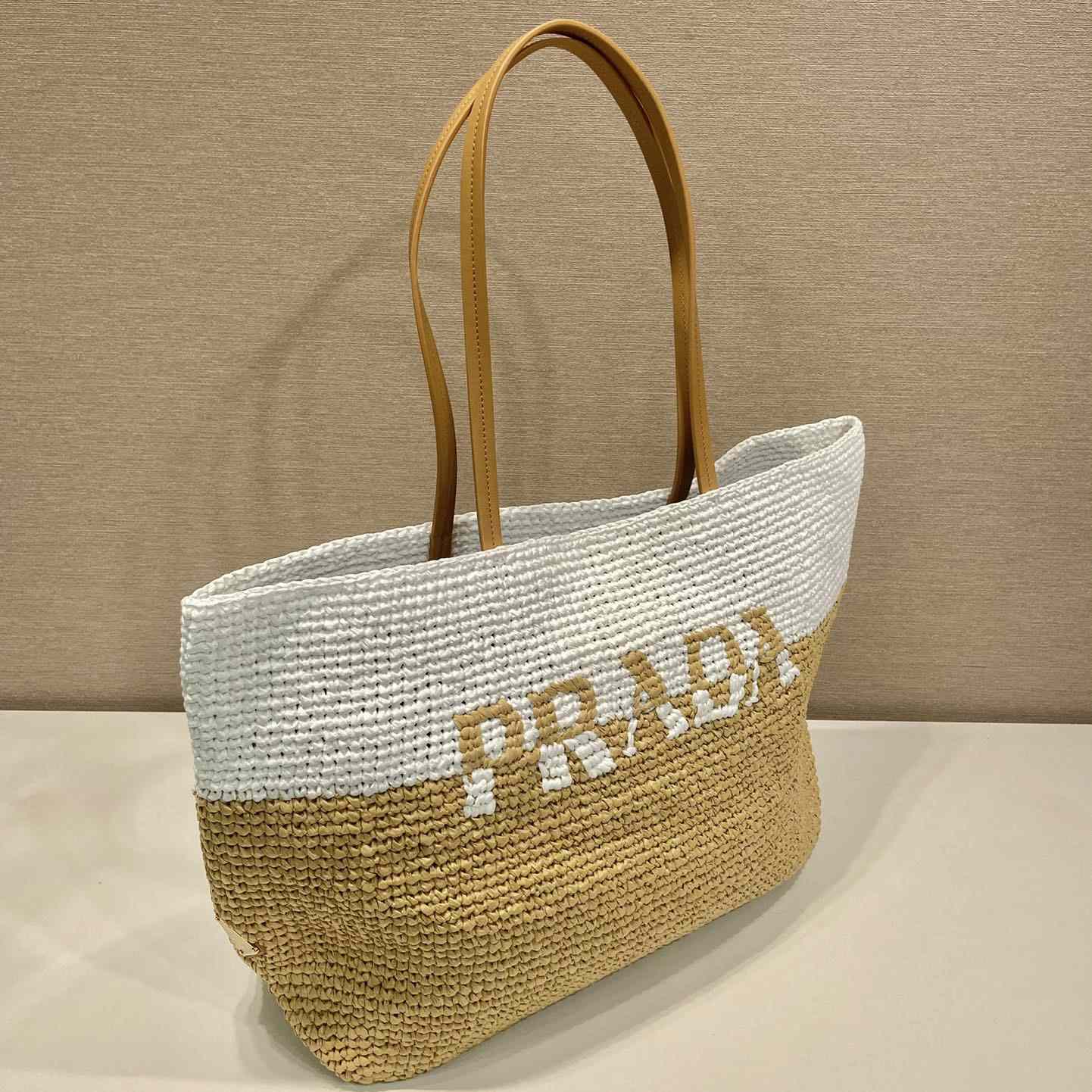 Prada Raffia And Leather Tote Bag - EUR FASHION