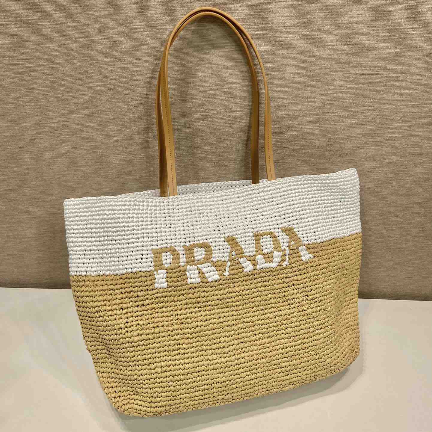 Prada Raffia And Leather Tote Bag - EUR FASHION