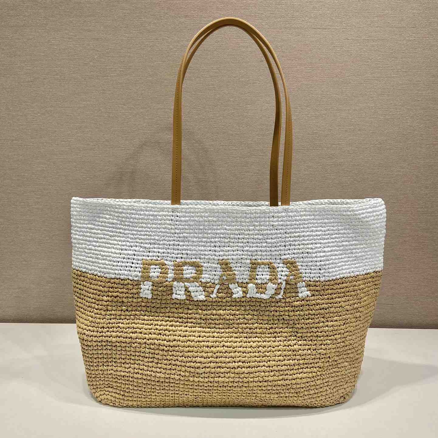 Prada Raffia And Leather Tote Bag - EUR FASHION