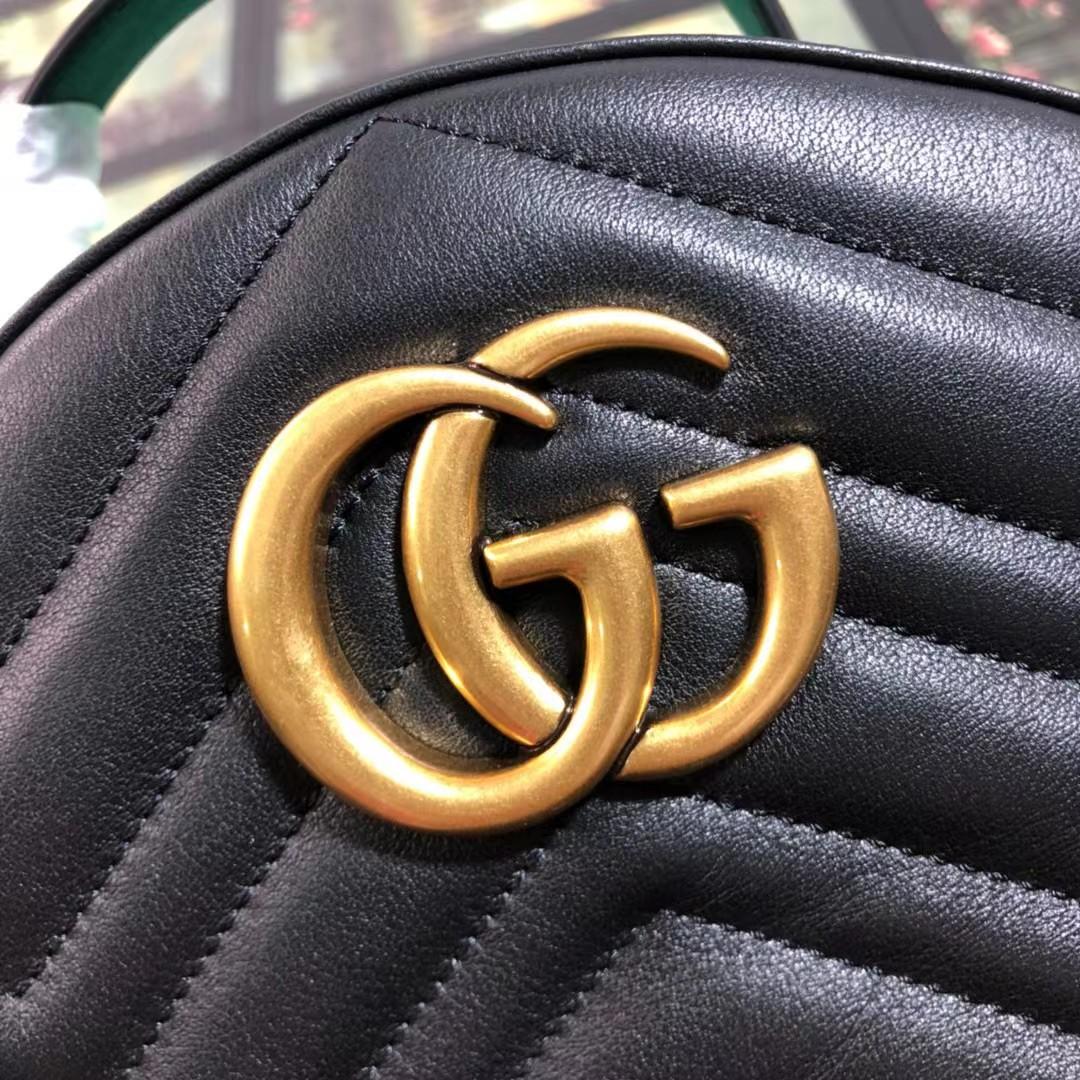 Gucci GG Marmont Leather Backpack (22-5-26cm)   476671 - EUR FASHION