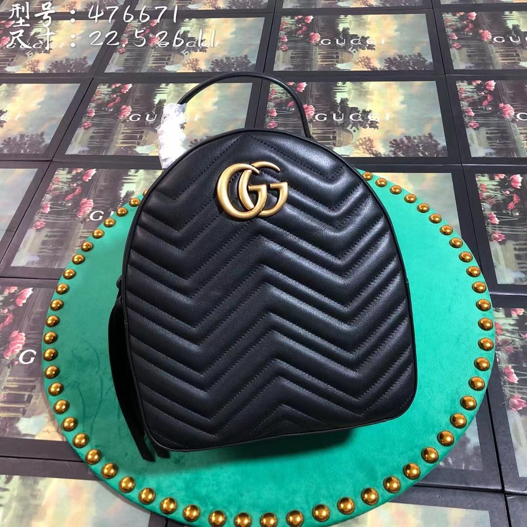 Gucci GG Marmont Leather Backpack (22-5-26cm)   476671 - EUR FASHION