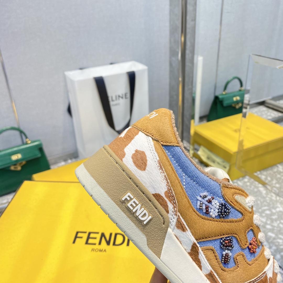 Fendi Match Blue Denim Low-tops Sneakers - EUR FASHION