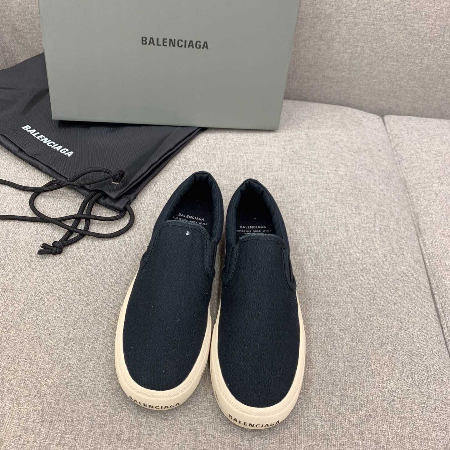 Balenciaga Paris Slip On Graffiti Sneaker In Black - EUR FASHION