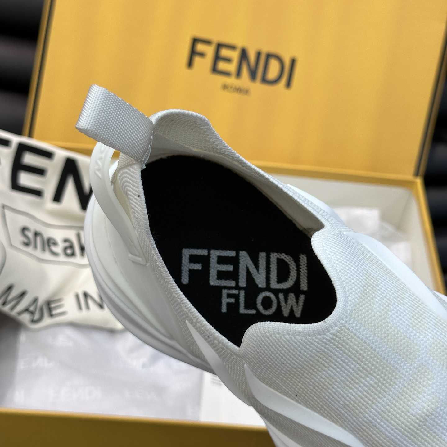 Fendi Flow White Mesh Running Sneakers - EUR FASHION