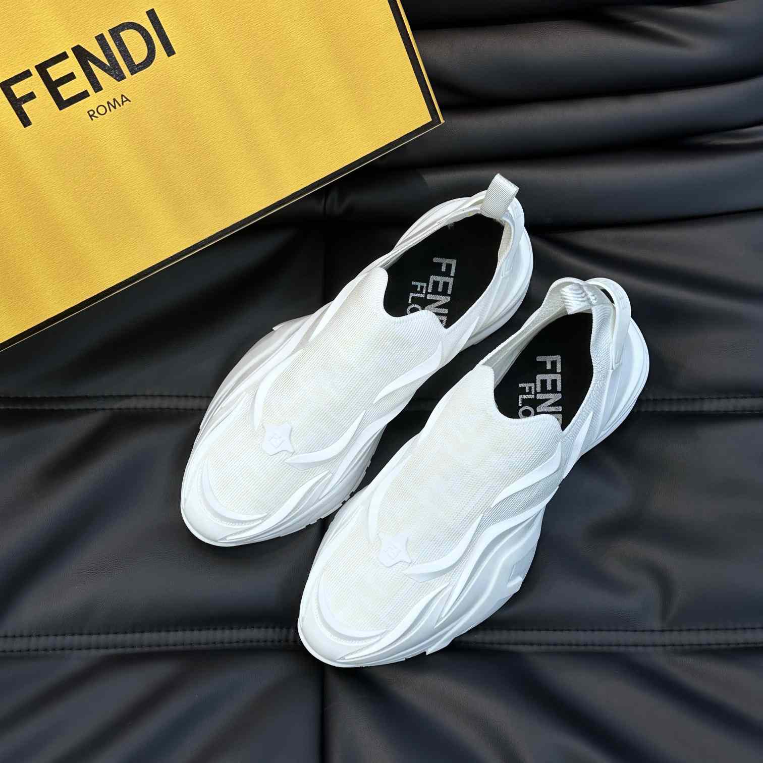 Fendi Flow White Mesh Running Sneakers - EUR FASHION