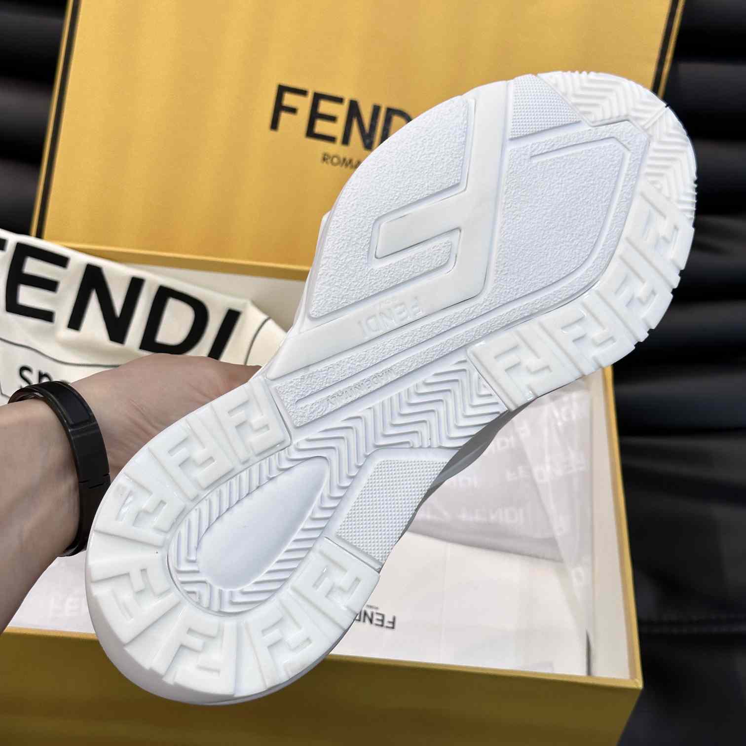 Fendi Flow White Mesh Running Sneakers - EUR FASHION