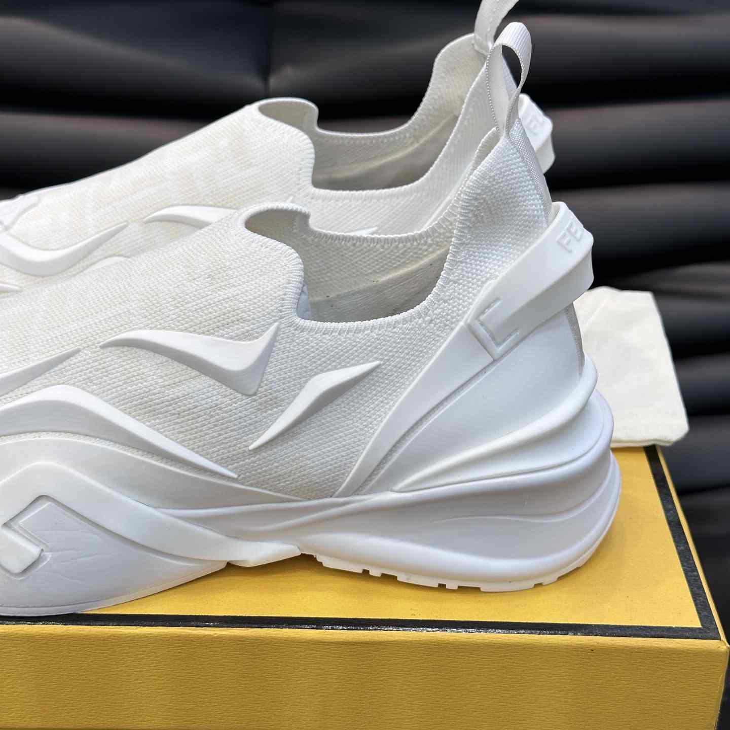 Fendi Flow White Mesh Running Sneakers - EUR FASHION