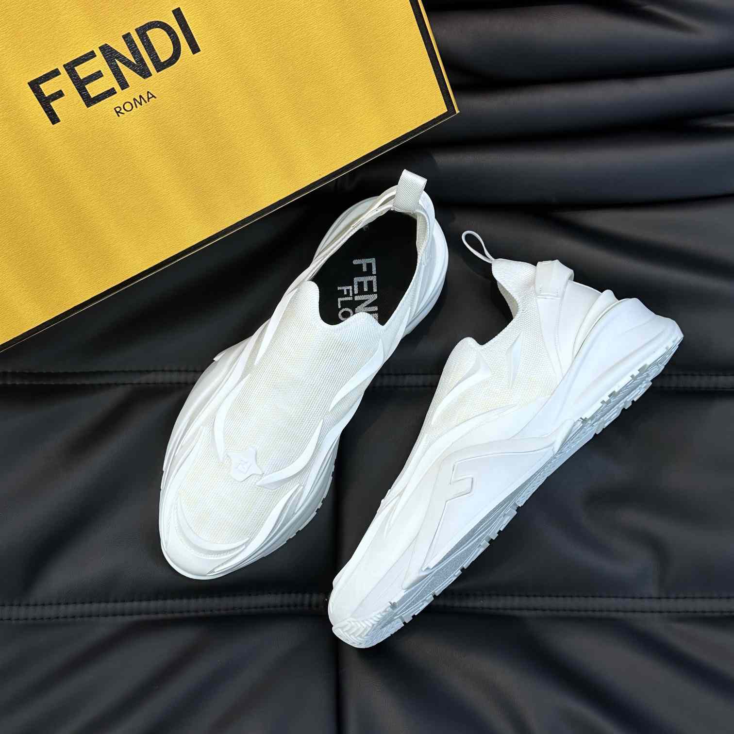 Fendi Flow White Mesh Running Sneakers - EUR FASHION