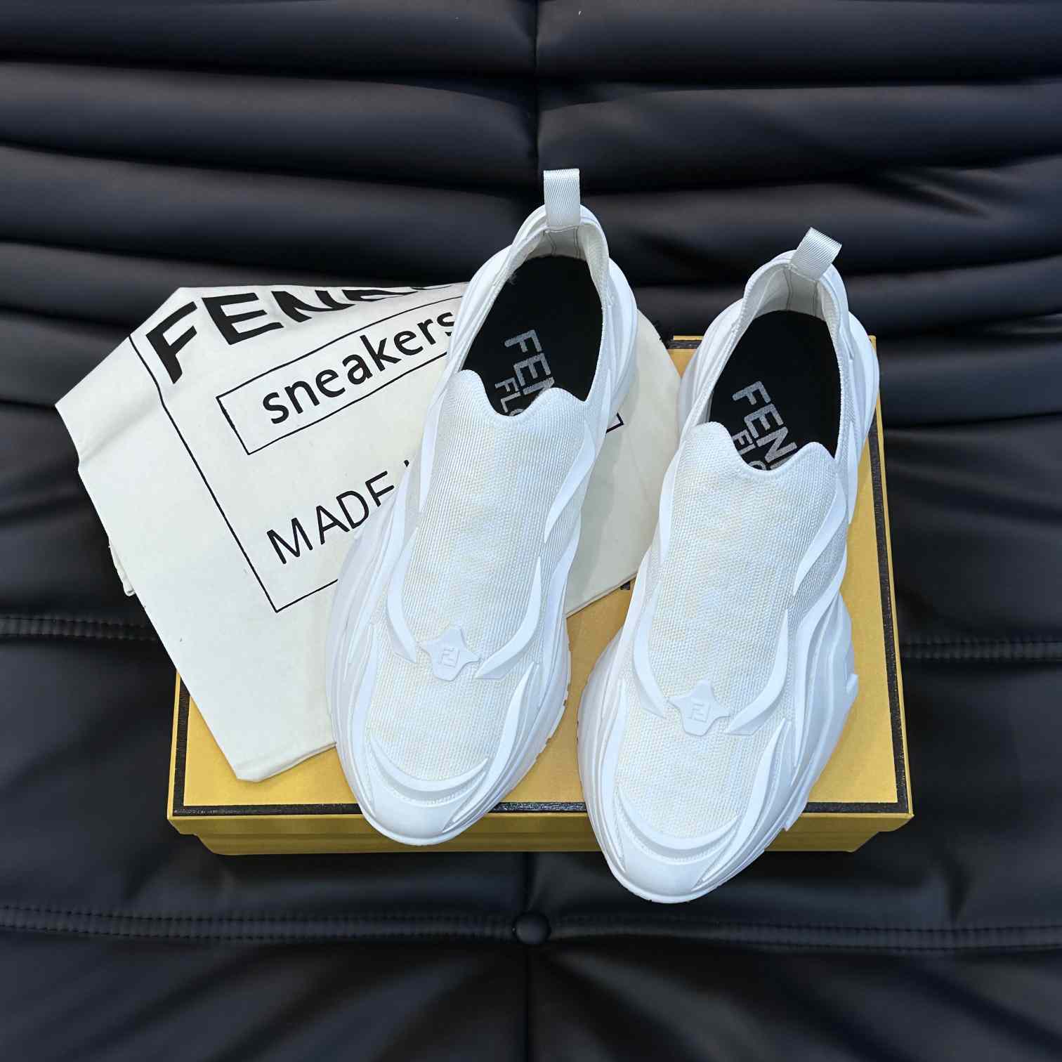 Fendi Flow White Mesh Running Sneakers - EUR FASHION