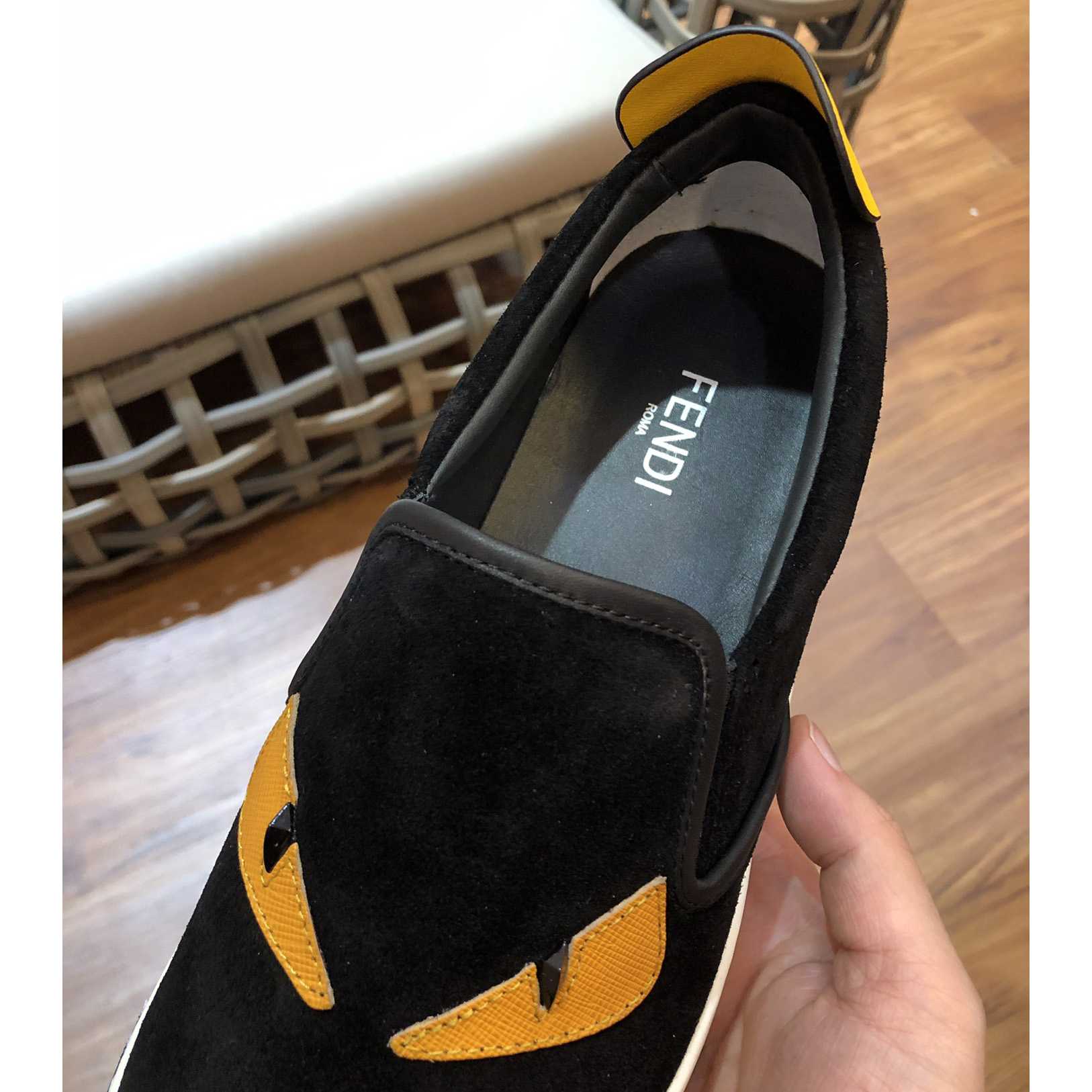 Fendi Men's Black Loafer Monster Eyes - EUR FASHION