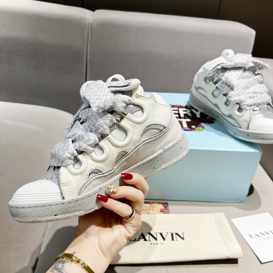 Lanvin Curb Leather Sneakers - EUR FASHION