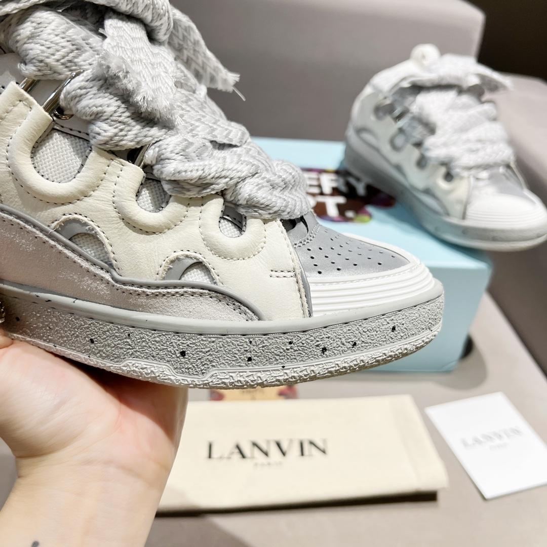 Lanvin Curb Leather Sneakers - EUR FASHION