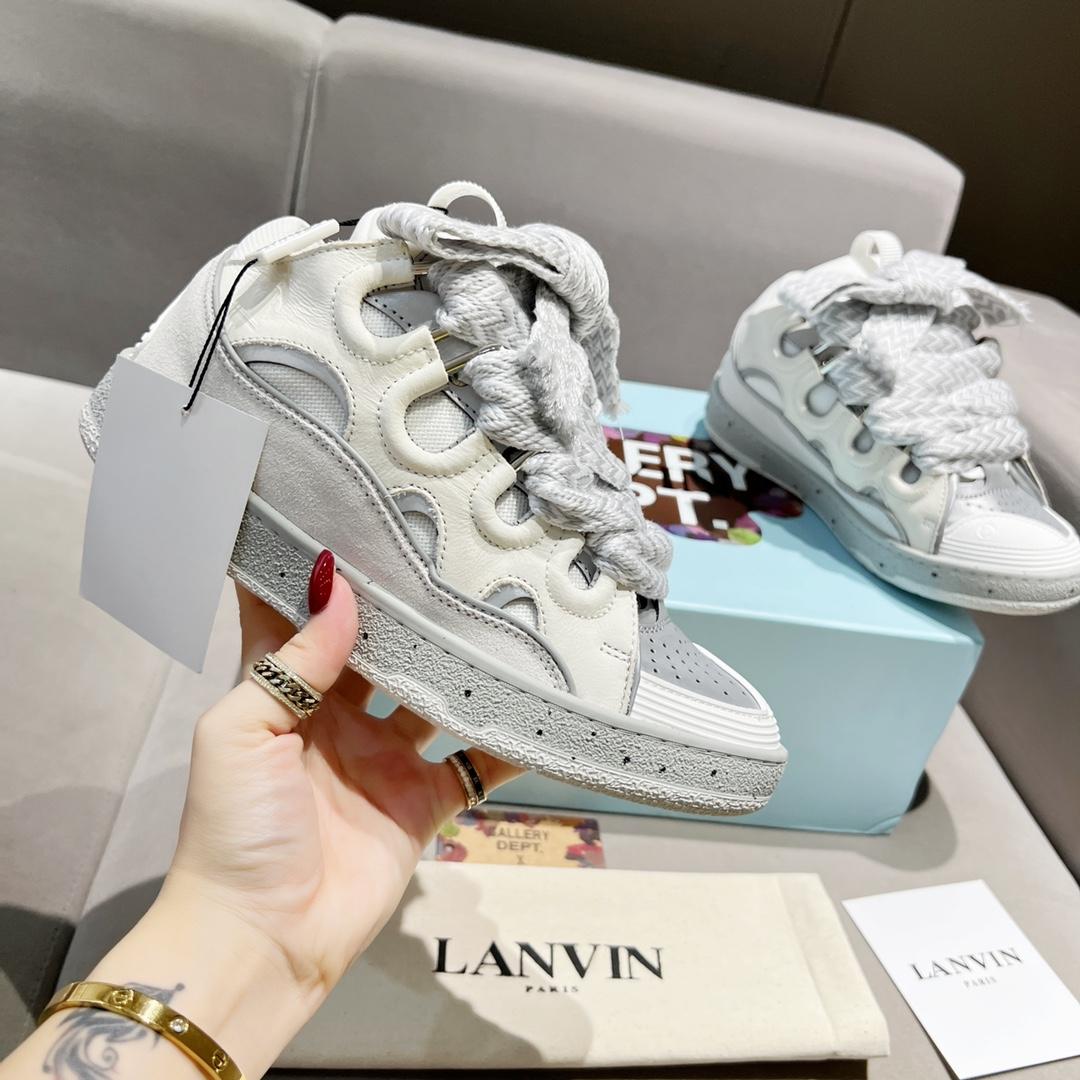 Lanvin Curb Leather Sneakers - EUR FASHION