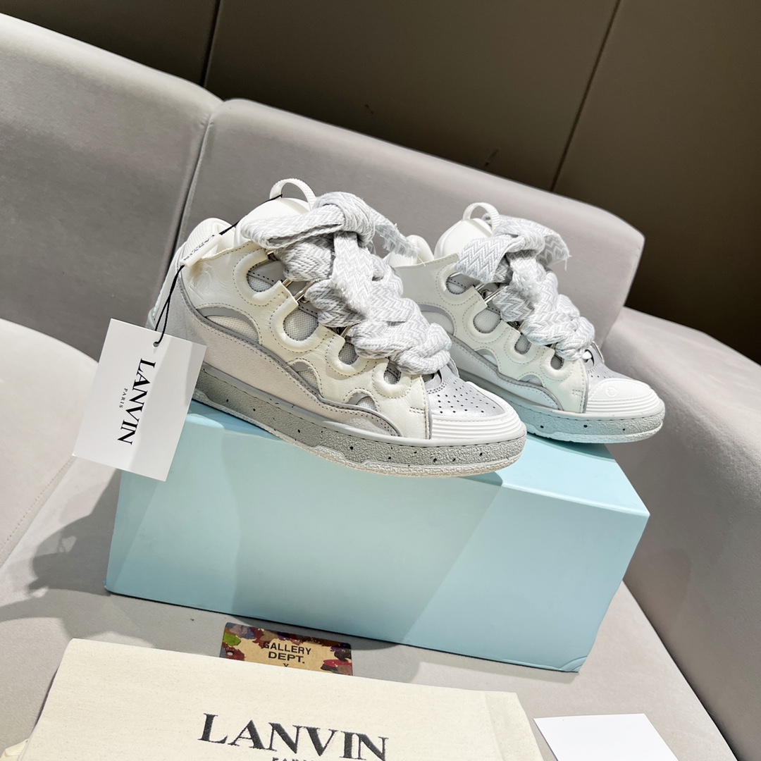 Lanvin Curb Leather Sneakers - EUR FASHION