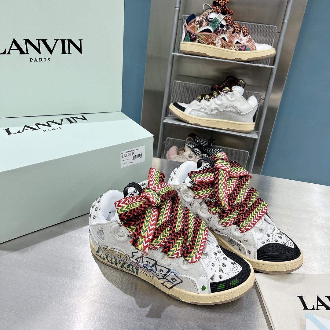 Lanvin Curb Lace Up Sneakers - EUR FASHION