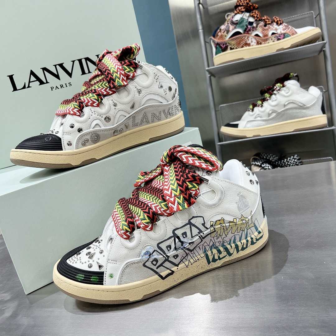 Lanvin Curb Lace Up Sneakers - EUR FASHION