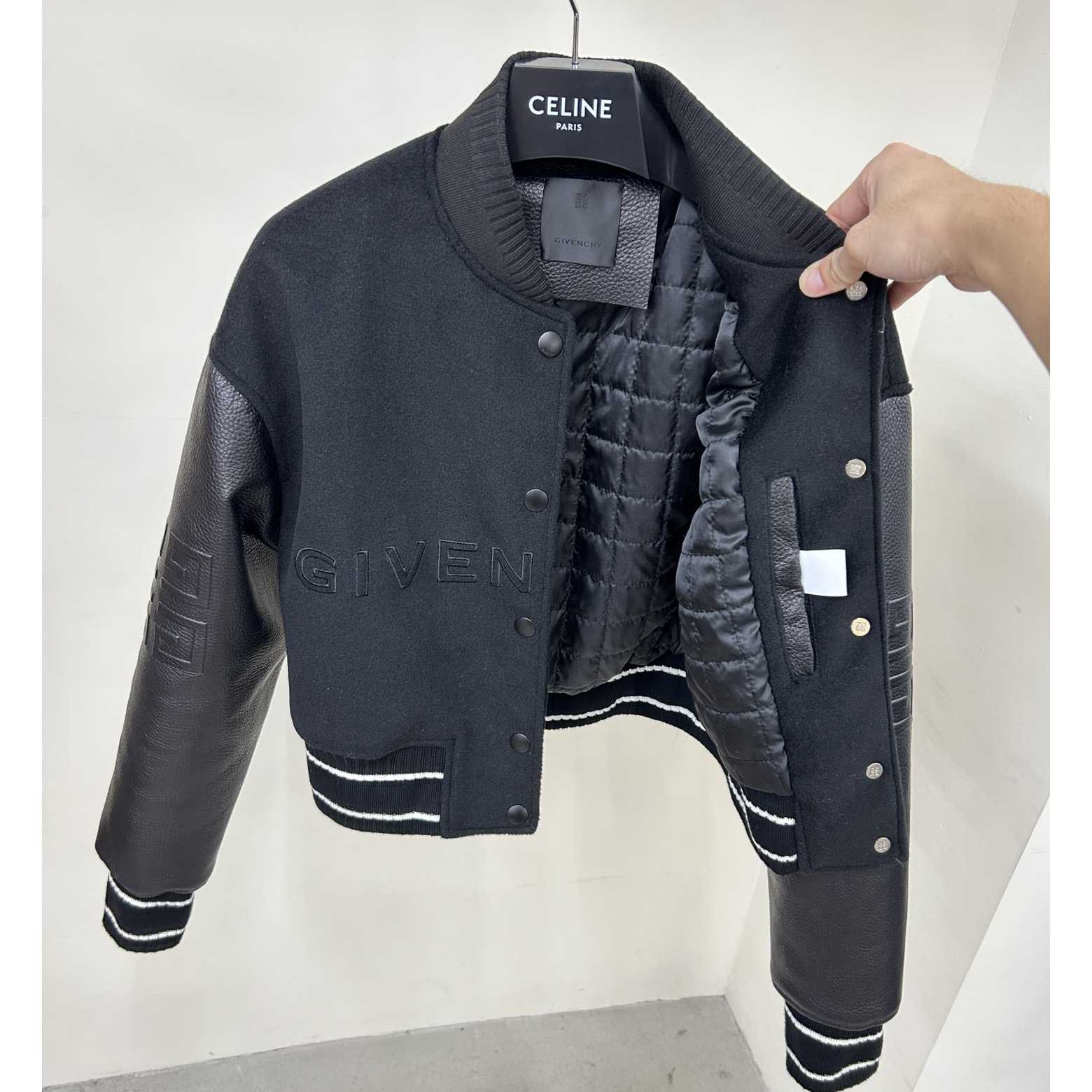 Givenchy Black Cropped Varsity Jacket - EUR FASHION