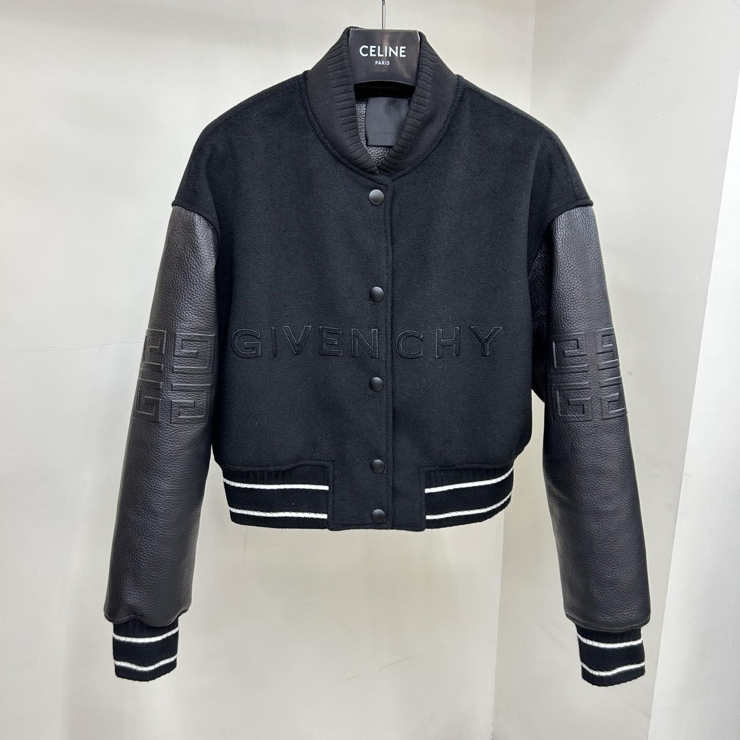 Givenchy Black Cropped Varsity Jacket - EUR FASHION