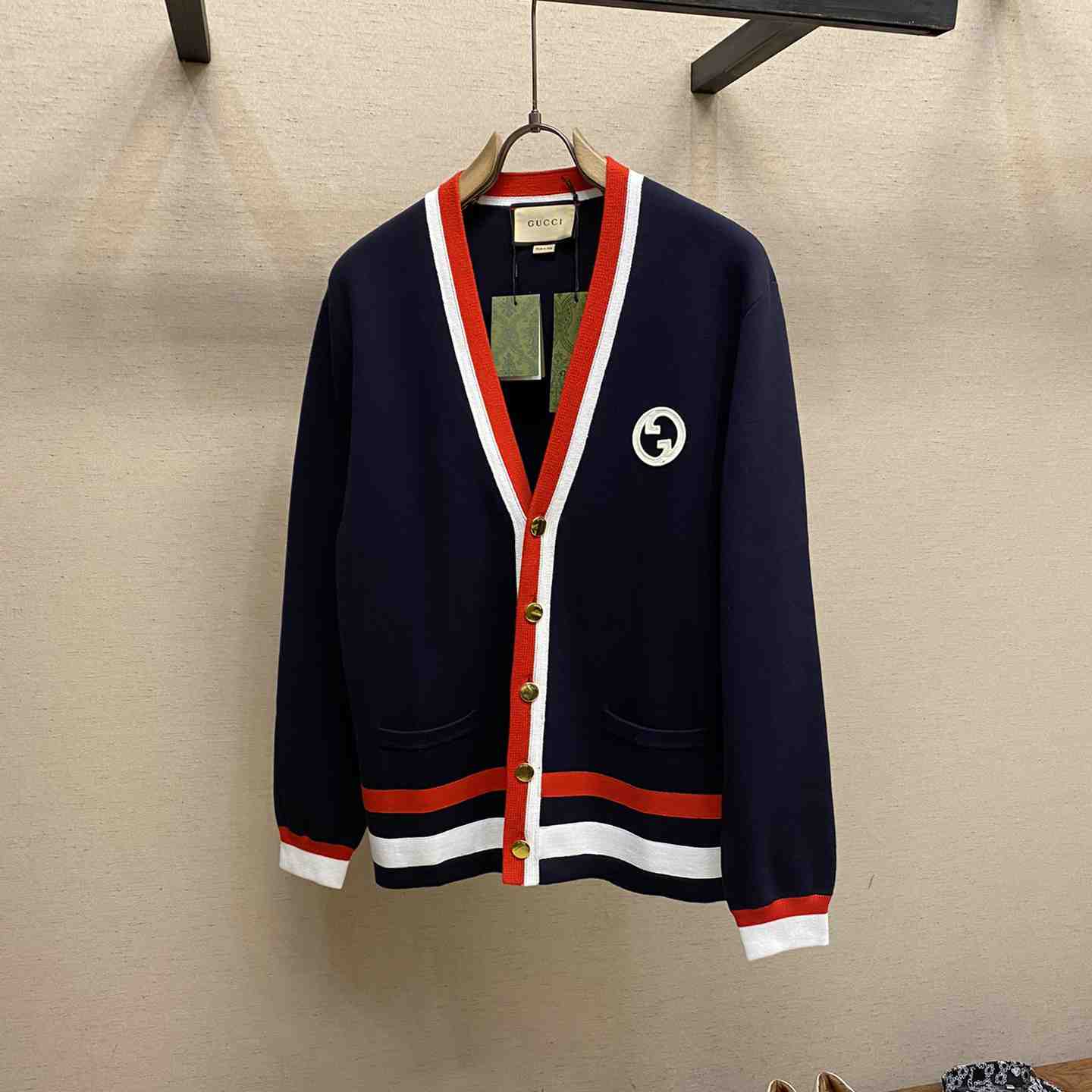 Gucci Knit Wool Cardigan With Patch - EUR FASHION