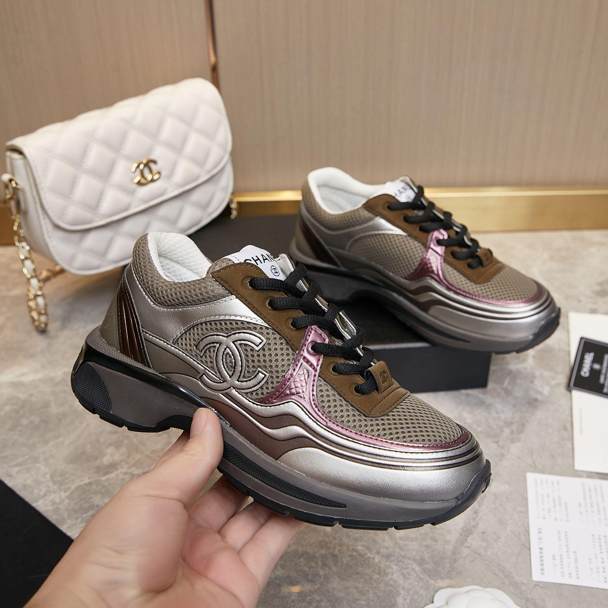 Chanel Fabric & Laminated Sneakers - EUR FASHION