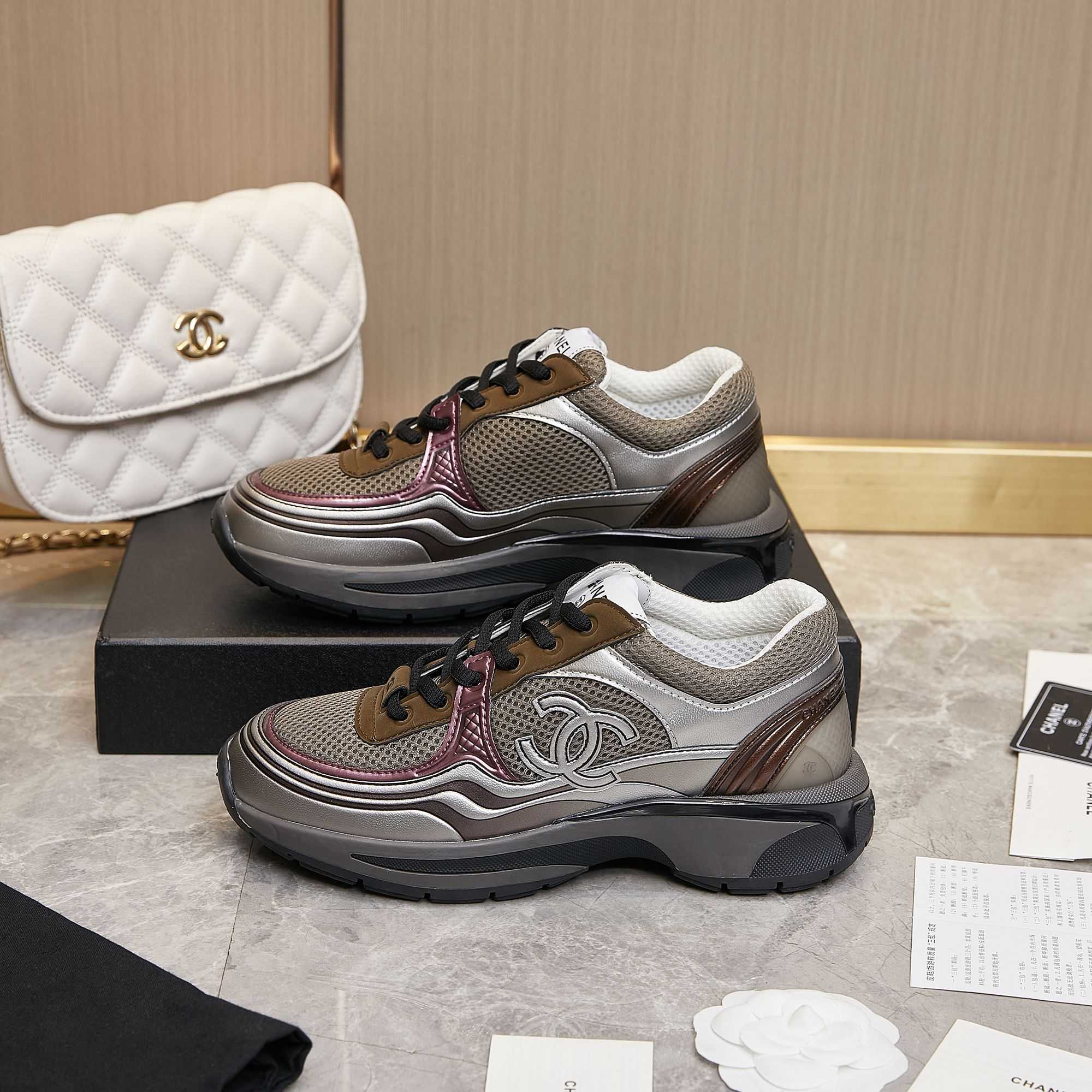 Chanel Fabric & Laminated Sneakers - EUR FASHION